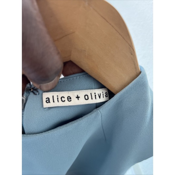 ALICE + OLIVIA Coley sleeveless shift dress Expose Zip MIDI Preppy Minimalist 8 - Picture 8 of 12